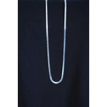 Alkasaz Italyan Çelik Kolye 45CM 4mm Paslanmaz Gümüş