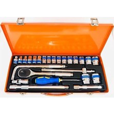 Alkasaz 25 Parça 1/2 Lokma Seti Chrome Vanadium Parlak