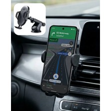 Alkasaz 360° Döner Araç Telefon Tutucu Otomatik Kilit Mekanizmalı Stand