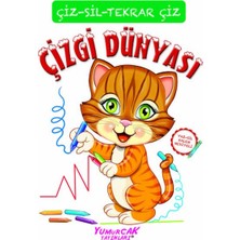 Alkasaz Tekrar Çiz Çizgi Dünyası (Çizerim-Silerim) - Kalem Hediyeli