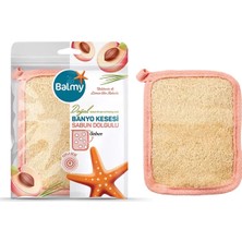 3 Adet Balmy Doğal Sabun Dolgulu Banyo Kesesi Limon ve Nektarin