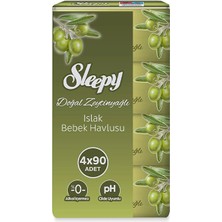 8 Adet Sleepy Islak Havlu Zeytinyağlı 4X90'LI