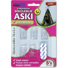 3 Adet  Vodaseal 5'li Askı Şeffaf Iz Bırakmayan