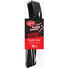 4 Adet Roll-Up Party Dreams Çatal Siyah 10'lu