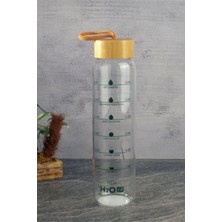 2 Adet  Tohana H2O Fıt Bambu Kapaklı Cam Matara 1l