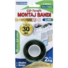 2 Adet Vodaseal Montaj Bandı Şeffaf 20MMX1,5MT