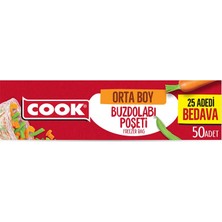 4 Adet   Cook Buzdolabı Poşeti Ekonomik Orta Boy