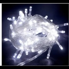 Marsilyan 10M 100 LED Boncuk Lamba Beyaz Işık Şeffaf Kablo