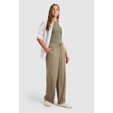 U.S. Polo Assn. Kadın Haki Kanvas Pantolon 50325543-VR027