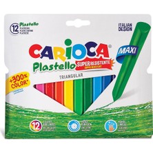 4 Adet   Carioca Jumbo Üçgen Elleri Kirletmeyen Pastel Boyama Kalemi 12LI