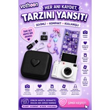 Marsilyan 4K Çantalı Dijital Retro Video Kamera 48MP 16X Zoom Işıklı (32GB) Kart Dijital Fotoğraf Makinesi Beyaz