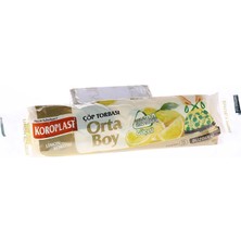 3 Adet Koroplast Çöp Torbası Ekstra Güçlü Limon Büzgülü Orta Boy 15'li