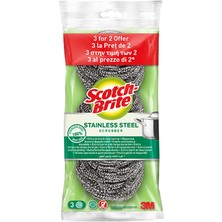 4 Adet Scotch Bride Paslanmaz Çelik Ovma Teli 2+1