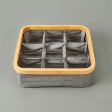 3 Adet Arow 9 Bölmeli Katlanabilir Sepet Gri 30X30 cm