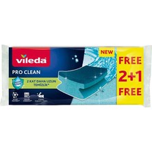 4 Adet Vileda Pro Clean Oluklu Sünger 2+1'li