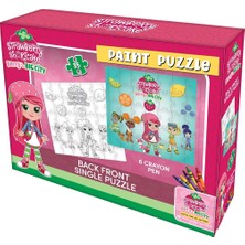 4 Adet Çilek Kız Boyamalı Puzzle