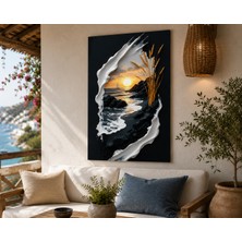 Othello Art Deniz Manzarası Kanvas Tablo Gün Batımı ve Yelkenli Temalı Modern Duvar Dekoru