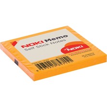 4 Adet   Noki Memo 75X75 mm Post It Yapışkanlı Not Kağıdı Turuncu