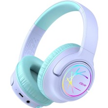 2 Adet Iclever BTH18 Bpa Free LED Işıklı Çocuk Bluetooth Kulaklık - Mor