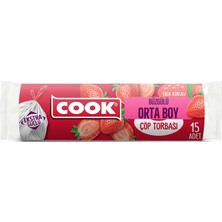 Cook Çöp Torbası Büzgülü Çilek Kokulu 15'li
