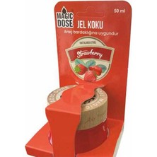 3 Adet  Magic Dose Dekoratif Ahşap Kapaklı Jel Koku 50ML - Çilek