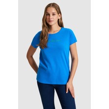 U.S. Polo Assn. Kadın Kobalt Mavi Basic Tişört 50323450-VR077