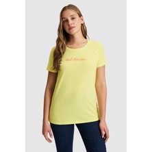 U.S. Polo Assn. Kadın Fıstık Yeşili Basic Tişört 50323450-VR087