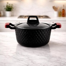Lavonni Obsidyen 18 cm Döküm Granit Derin Tencere Siyah Yapışmaz
