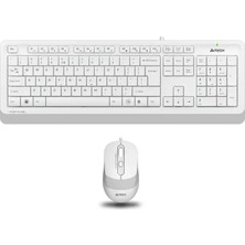 A4 Tech F1010 Kablolu USB Q Trk Beyaz Klavye - Mouse Set