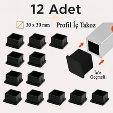 Badem10 (30X30 Mm) Iç Takoz Masa Sandalye Sehpa Ayak Tapası Kare Tıpa Papuç Parke Zemin Koruyucu 12 Adet