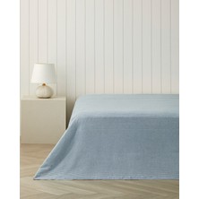 English Home Grid Çift Kişilik Pike 180X220 cm Mavi Pamuk - Polyester Kumaş Dokuması ile Modern Desen