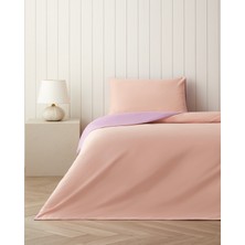 English Home Plain Pamuk Tek Kişilik Nevresim Takımı 160X220 cm Toz Pembe-Leylak