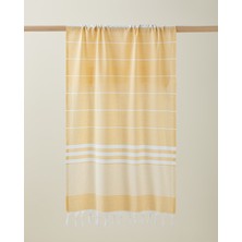 English Home Linosa Rejenere Çizgili Peştamal 80X150 cm Sarı