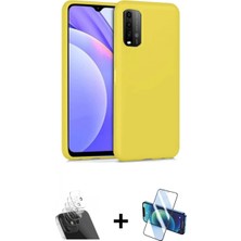 Pileli Store Pilelistore™ Redmi 9t Kılıf Ahenk Serisi - Siyah 3D Antistatik Seramik Nano Ekran Koruyucu + Kamera Lens Koruma Cam - Sf