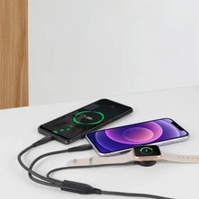 Marsilyan Ally 2x Type-C 100W-27W + Apple Watch Için Type-C Şarj Kablosu