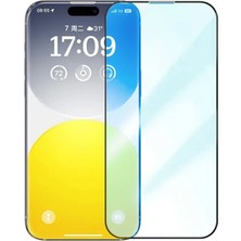 Marsilyan Baseus Iphone 15 Full Koruma Anti Mavi Işık Tempered Cam Ekran Koruyucu