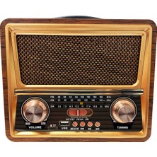 Jopus Ahşap Nostaljik Görünümlü Bluetoothlu Radyolu Bluetooth Hoparlör Standart Morrina II