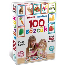 Circle Toys Türkçe İngilizce 100 Sözcük Flash Kartları Eğitici Oyun ve Montessori Uyumlu Renkli Tasarım