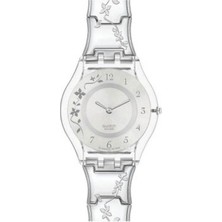 Swatch Kadın Kol Saati SS08K100G Gri Kasa ve Beyaz Kordon ile 3 ATM Suya Dayanıklı