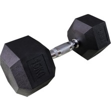 Avessa Hex 15 kg Siyah Olimpik Dambıl Standart Beden Ağırlık ile Dayanıklı Tasarım