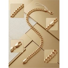 CM Jewelry 14K Altın Kaplama Gurmet Zincir Bileklik - Modern Tasarım