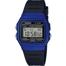 Casio F-91WM-2ADF Standart Erkek Kol Saati Lacivert Kasa, Siyah Kordon, Suya Dayanıklı 1 ATM