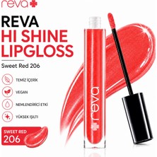 Reva Işıltılı Dudak Parlatıcısı - Hi-shine Lip Gloss Sweed Red - No: 206 - Vegan & Temiz Içerik