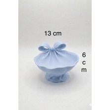 3Dikili Design Fiyonk Detaylı Dekoratif Sunum Kasesi & Takı Organizeri - Soft Mavi