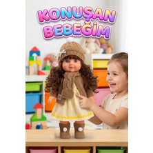 Farbu Oyuncak Lucia Girl Konuşan 35 cm - Etkileşimli Kolları Bacakları ve Kafası Et Kutulu Atkılı Oyuncak Bebek