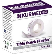 Kurmed Fix Hipoalerjenik Tıbbi Esnek Flaster 2.5 cm x 5 m Hassas Ciltler İçin Konforlu Kullanım