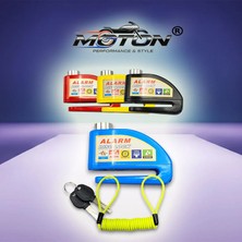 Moton Alarmlı Disk Kilidi ve Hatırlatma Kablosu 110DB (Sarı)
