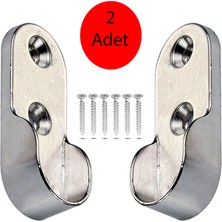 Nobel Oval Dolap Elbise Askı Aparatı 2 Adet Krom Metal 45 mm Uzunluk ve Pratik Kullanım