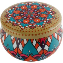 Prativas Çini Desenli Boş Metal Kutu 9 cm
