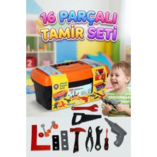 Farbu Oyuncak 16 Parçalı Çantalı Matkap ve El Aletleri Eğitici Öğretici Tamir Çantası Oyuncak Seti